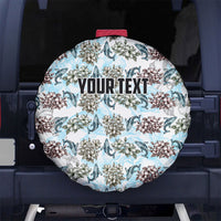 Personalized Masefau American Samoa Spare Tire Cover Vintage Whale Hibiscus Ocean Waves TS04 No hole White Blue - Polynesian Pride