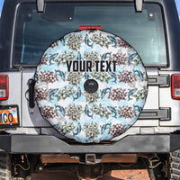 Personalized Masefau American Samoa Spare Tire Cover Vintage Whale Hibiscus Ocean Waves TS04 White Blue - Polynesian Pride