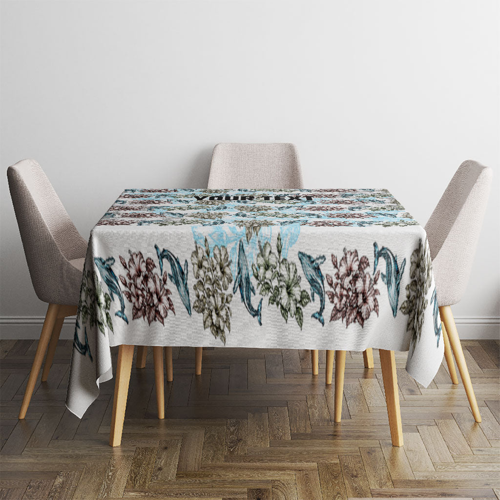 Personalized Masefau American Samoa Tablecloth Vintage Whale Hibiscus Ocean Waves TS04 - Polynesian Pride