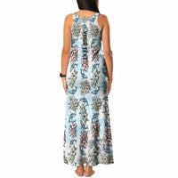 Personalized Masefau American Samoa Tank Maxi Dress Vintage Whale Hibiscus Ocean Waves TS04 - Polynesian Pride