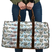 Personalized Masefau American Samoa Travel Bag Vintage Whale Hibiscus Ocean Waves TS04 White Blue - Polynesian Pride