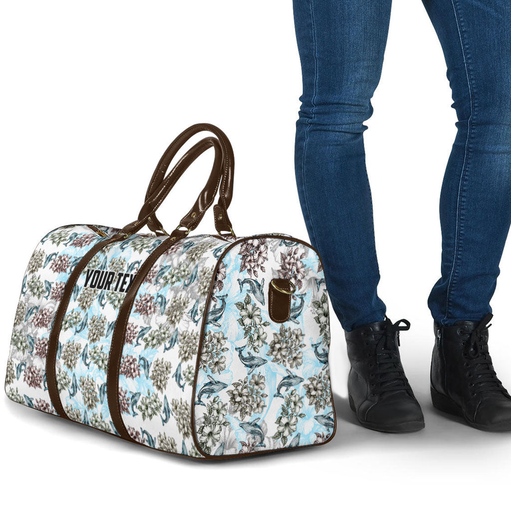 Personalized Masefau American Samoa Travel Bag Vintage Whale Hibiscus Ocean Waves TS04 - Polynesian Pride