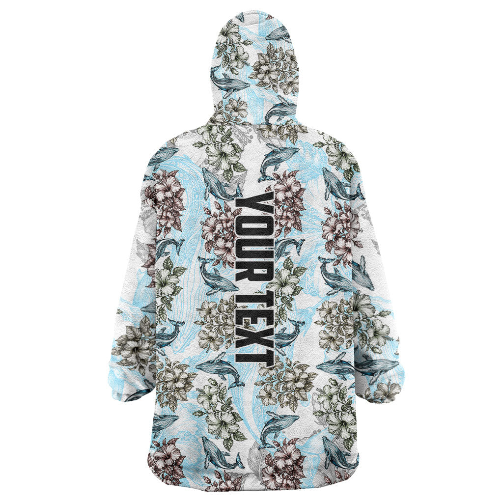 Personalized Masefau American Samoa Wearable Blanket Hoodie Vintage Whale Hibiscus Ocean Waves TS04 - Polynesian Pride