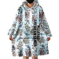 Personalized Masefau American Samoa Wearable Blanket Hoodie Vintage Whale Hibiscus Ocean Waves TS04 - Polynesian Pride