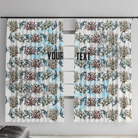 Personalized Masefau American Samoa Window Curtain Vintage Whale Hibiscus Ocean Waves TS04 With Hooks White Blue - Polynesian Pride