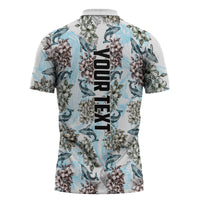 Personalized Masefau American Samoa Zipper Polo Shirt Vintage Whale Hibiscus Ocean Waves TS04 - Polynesian Pride