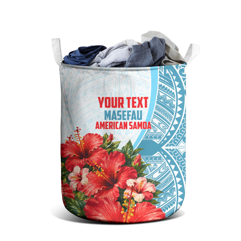 Personalized American Samoa Masefau Laundry Basket Hibiscus Tropical Floral Whale Polynesian Tribal Pattern TS04 - Polynesian Pride