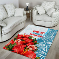 Personalized American Samoa Masefau Area Rug Hibiscus Tropical Floral Whale Polynesian Tribal Pattern TS04 - Polynesian Pride