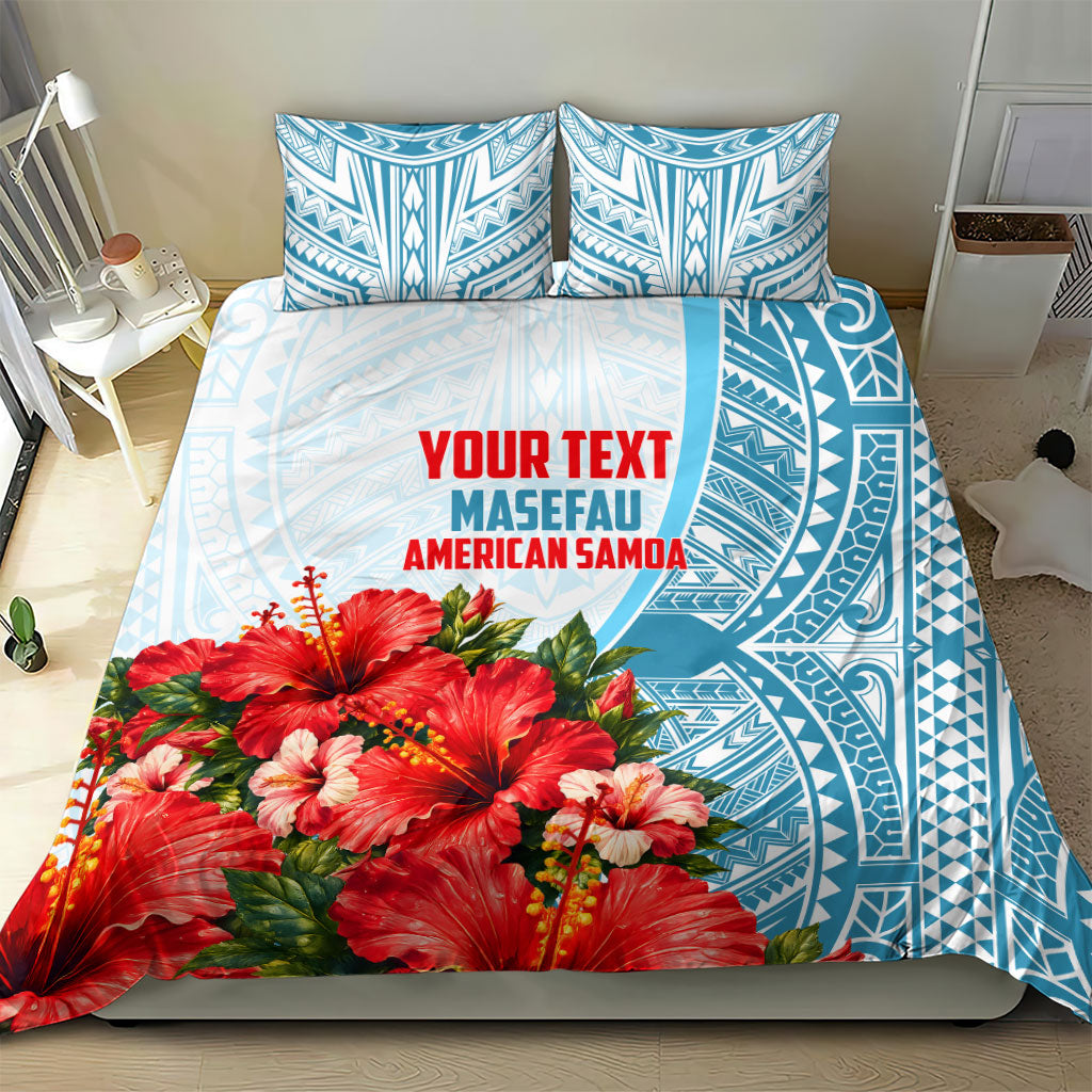 Personalized American Samoa Masefau Bedding Set Hibiscus Tropical Floral Whale Polynesian Tribal Pattern TS04 - Polynesian Pride