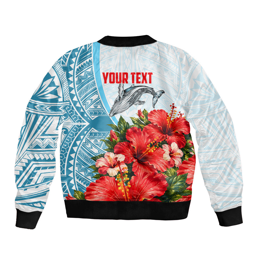 Personalized American Samoa Masefau Bomber Jacket Hibiscus Tropical Floral Whale Polynesian Tribal Pattern TS04 - Polynesian Pride