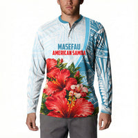 Personalized American Samoa Masefau Button Sweatshirt Hibiscus Tropical Floral Whale Polynesian Tribal Pattern TS04 - Polynesian Pride