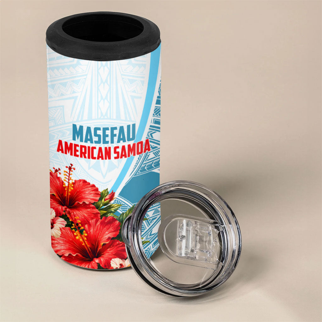 Personalized American Samoa Masefau 4 in 1 Can Cooler Tumbler Hibiscus Tropical Floral Whale Polynesian Tribal Pattern TS04 - Polynesian Pride