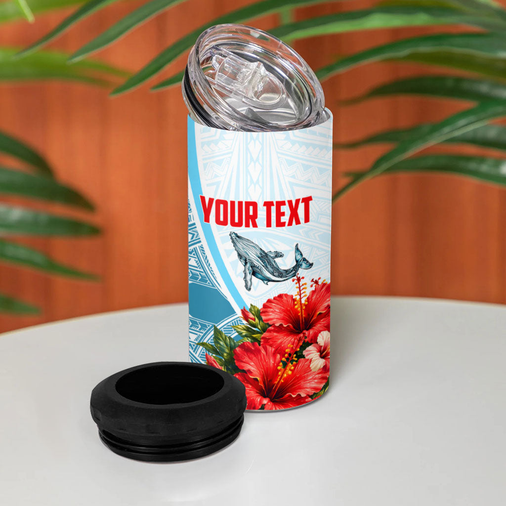 Personalized American Samoa Masefau 4 in 1 Can Cooler Tumbler Hibiscus Tropical Floral Whale Polynesian Tribal Pattern TS04 - Polynesian Pride