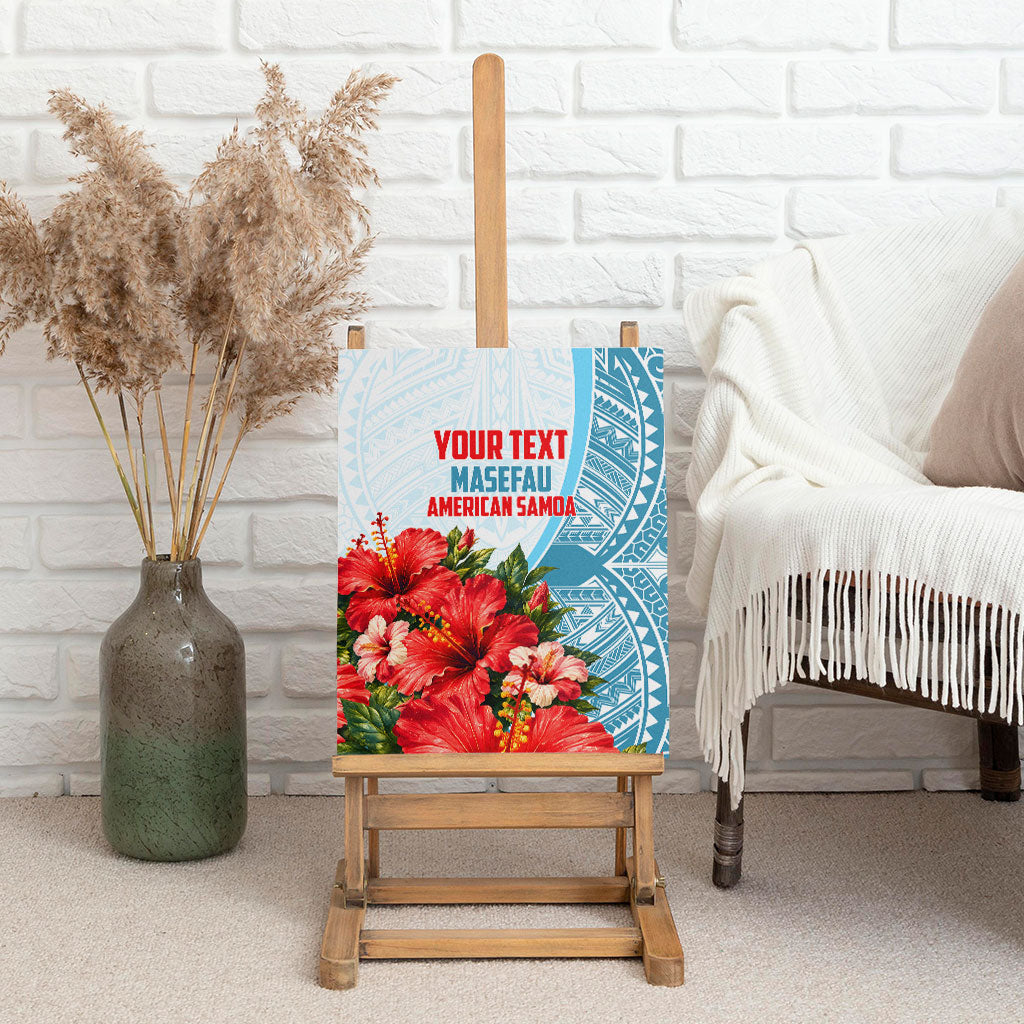 Personalized American Samoa Masefau Canvas Wall Art Hibiscus Tropical Floral Whale Polynesian Tribal Pattern TS04 - Polynesian Pride