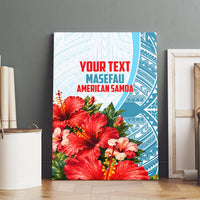 Personalized American Samoa Masefau Canvas Wall Art Hibiscus Tropical Floral Whale Polynesian Tribal Pattern TS04 - Polynesian Pride
