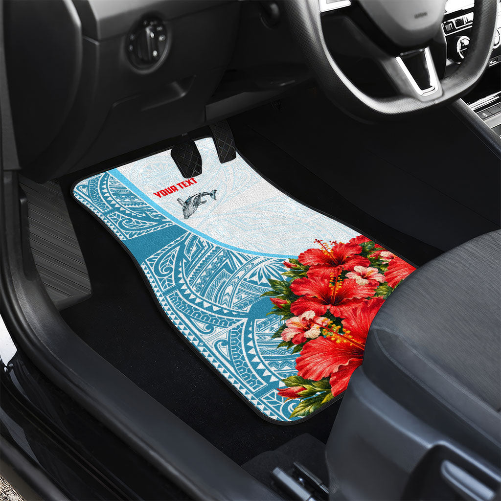 Personalized American Samoa Masefau Car Mats Hibiscus Tropical Floral Whale Polynesian Tribal Pattern TS04 - Polynesian Pride