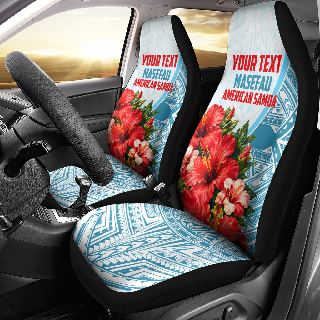 Personalized American Samoa Masefau Car Seat Cover Hibiscus Tropical Floral Whale Polynesian Tribal Pattern TS04 - Polynesian Pride