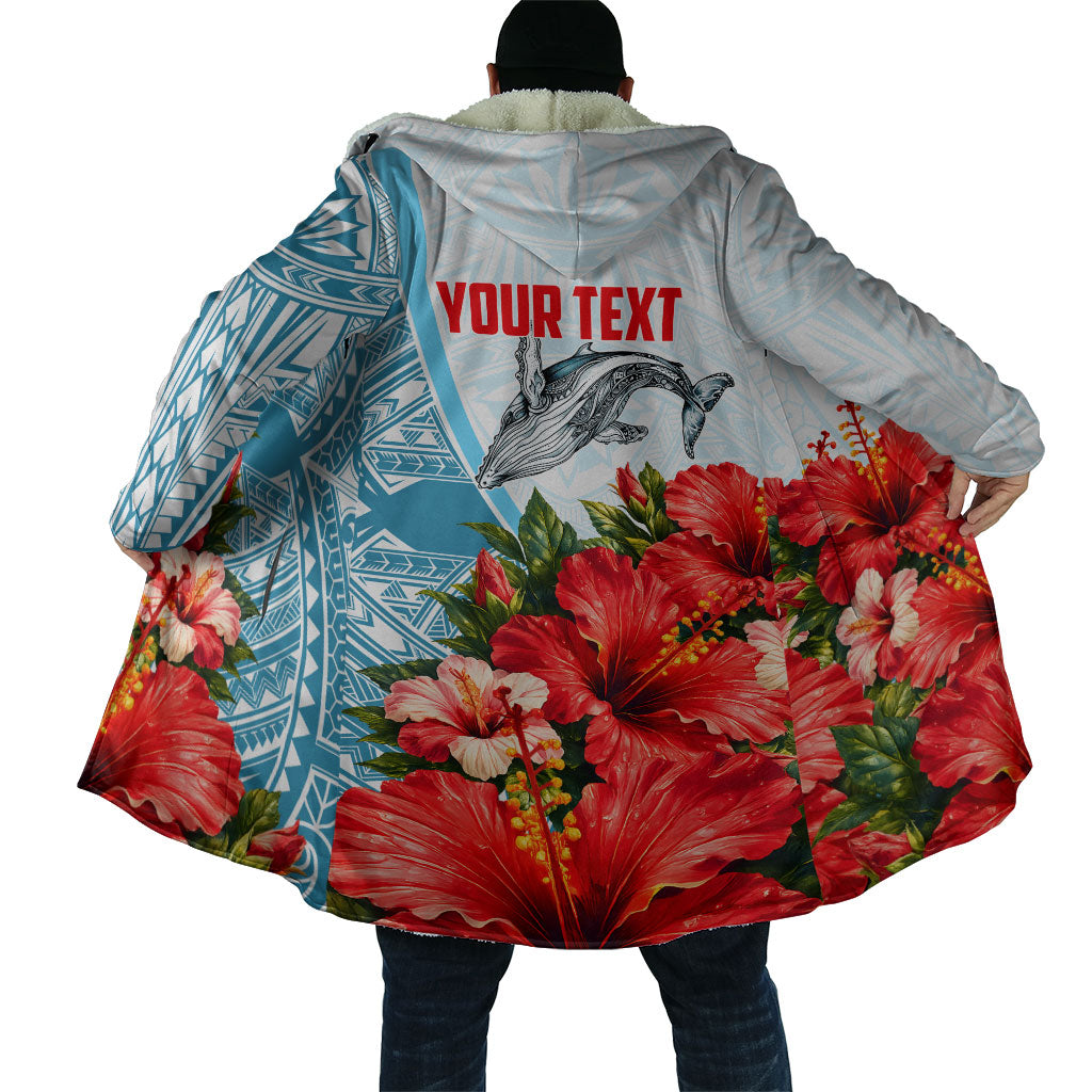 Personalized American Samoa Masefau Cloak Hibiscus Tropical Floral Whale Polynesian Tribal Pattern TS04 - Polynesian Pride