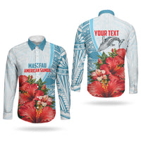 Personalized American Samoa Masefau Couples Matching Summer Maxi Dress and Long Sleeve Button Shirt Hibiscus Tropical Floral Whale Polynesian Tribal Pattern TS04 - Polynesian Pride