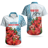 Personalized American Samoa Masefau Couples Matching Tank Maxi Dress and Hawaiian Shirt Hibiscus Tropical Floral Whale Polynesian Tribal Pattern TS04 - Polynesian Pride