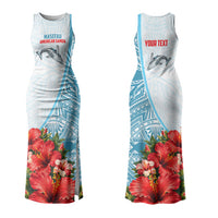Personalized American Samoa Masefau Couples Matching Tank Maxi Dress and Long Sleeve Button Shirt Hibiscus Tropical Floral Whale Polynesian Tribal Pattern TS04 - Polynesian Pride