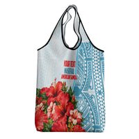 Personalized American Samoa Masefau Grocery Bag Hibiscus Tropical Floral Whale Polynesian Tribal Pattern TS04 - Polynesian Pride