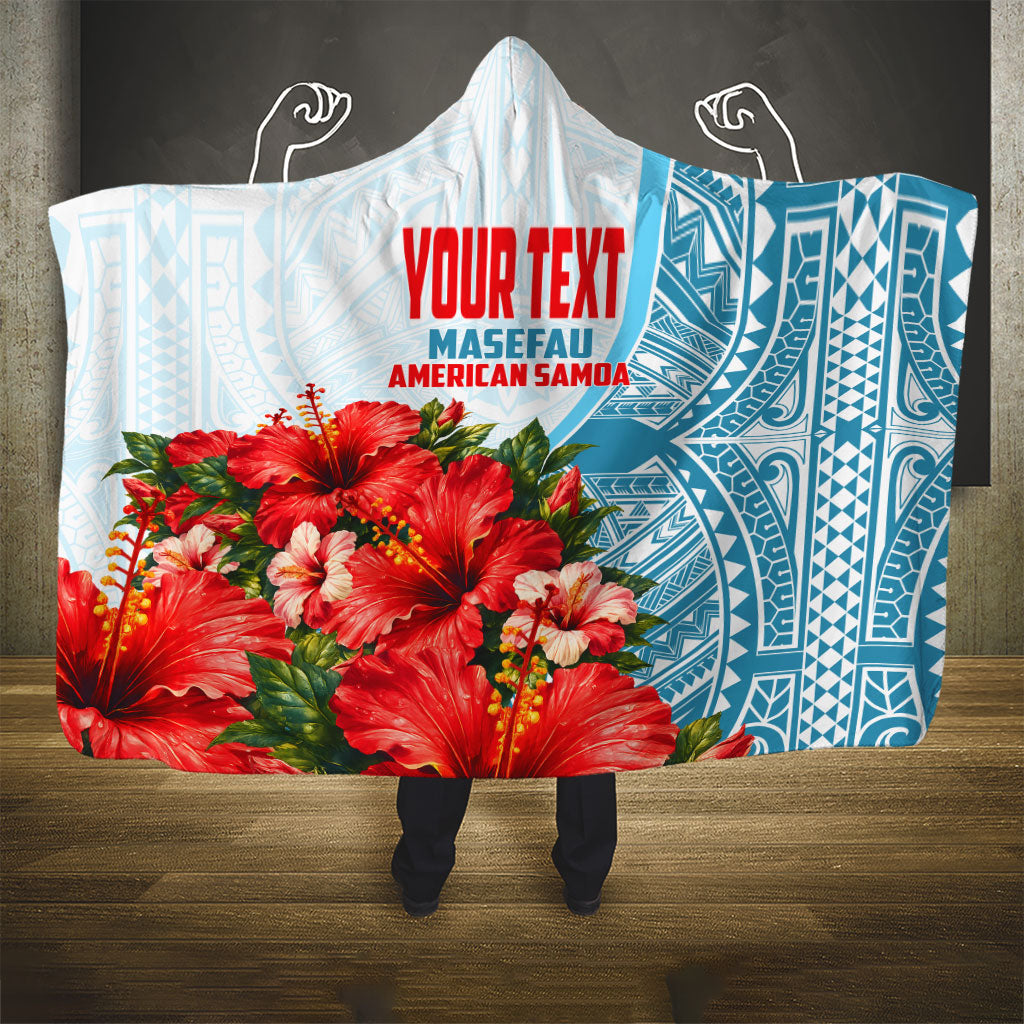 Personalized American Samoa Masefau Hooded Blanket Hibiscus Tropical Floral Whale Polynesian Tribal Pattern TS04 - Polynesian Pride