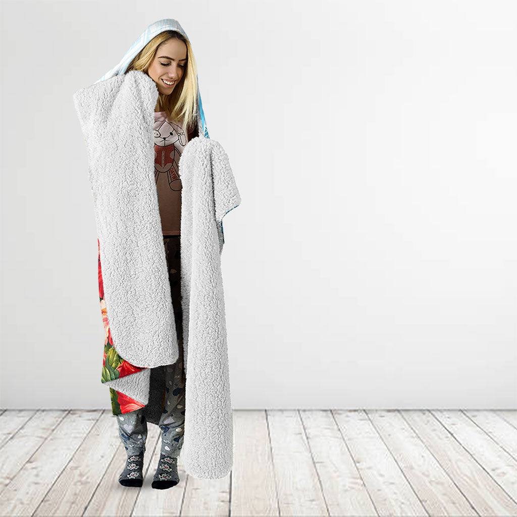 Personalized American Samoa Masefau Hooded Blanket Hibiscus Tropical Floral Whale Polynesian Tribal Pattern TS04 - Polynesian Pride