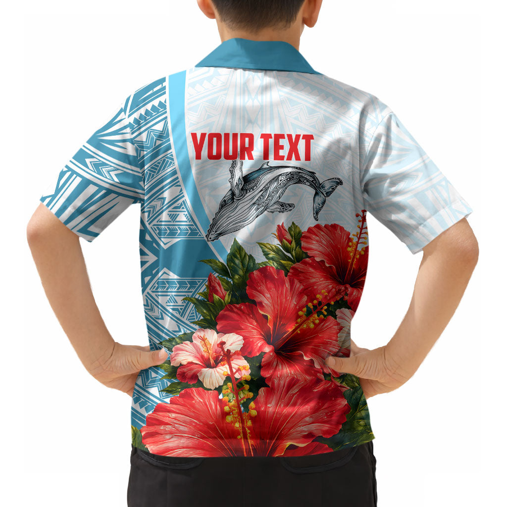 Personalized American Samoa Masefau Kid Hawaiian Shirt Hibiscus Tropical Floral Whale Polynesian Tribal Pattern TS04 - Polynesian Pride