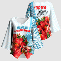 Personalized American Samoa Masefau Kimono Sleeve Blouse Hibiscus Tropical Floral Whale Polynesian Tribal Pattern TS04 - Polynesian Pride