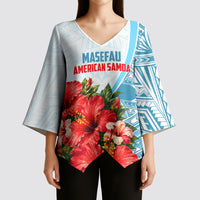 Personalized American Samoa Masefau Kimono Sleeve Blouse Hibiscus Tropical Floral Whale Polynesian Tribal Pattern TS04 - Polynesian Pride