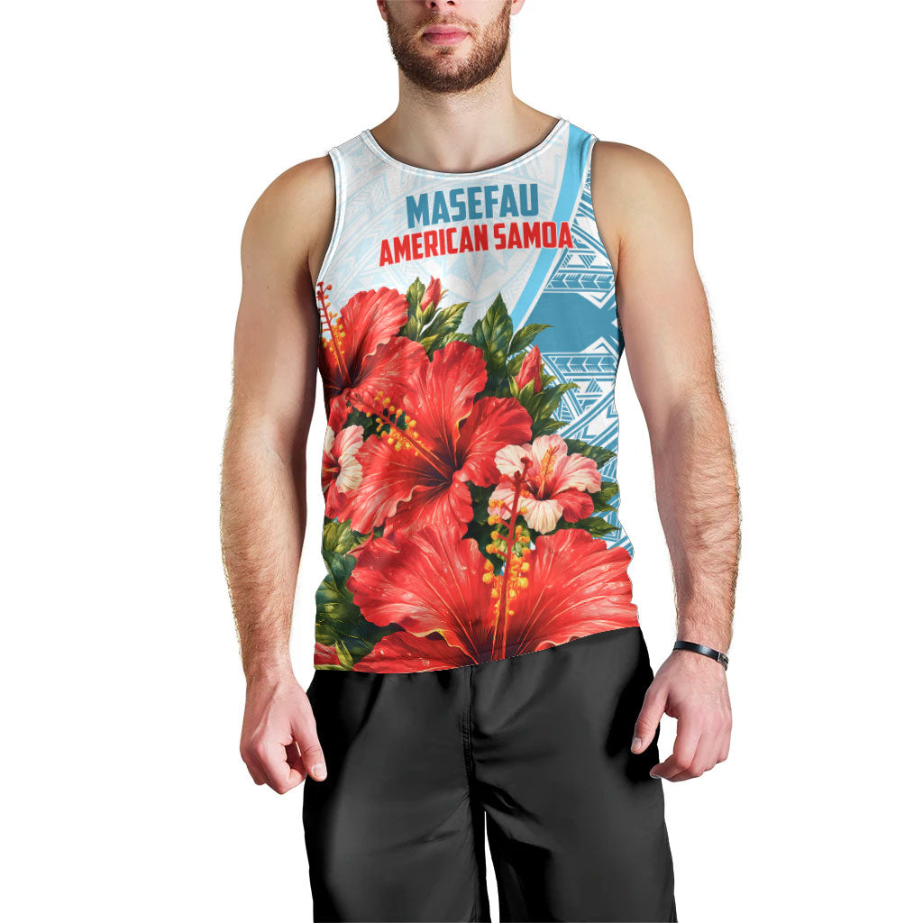 Personalized American Samoa Masefau Men Tank Top Hibiscus Tropical Floral Whale Polynesian Tribal Pattern TS04 - Polynesian Pride