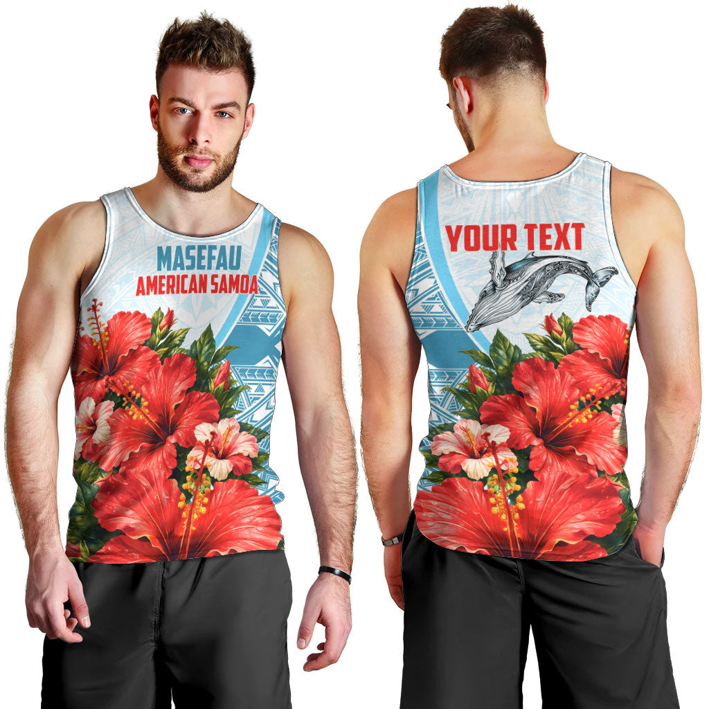 Personalized American Samoa Masefau Men Tank Top Hibiscus Tropical Floral Whale Polynesian Tribal Pattern TS04 - Polynesian Pride