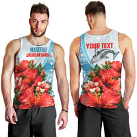 Personalized American Samoa Masefau Men Tank Top Hibiscus Tropical Floral Whale Polynesian Tribal Pattern TS04 - Polynesian Pride
