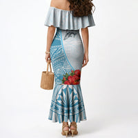 Personalized American Samoa Masefau Mermaid Dress Hibiscus Tropical Floral Whale Polynesian Tribal Pattern TS04 - Polynesian Pride