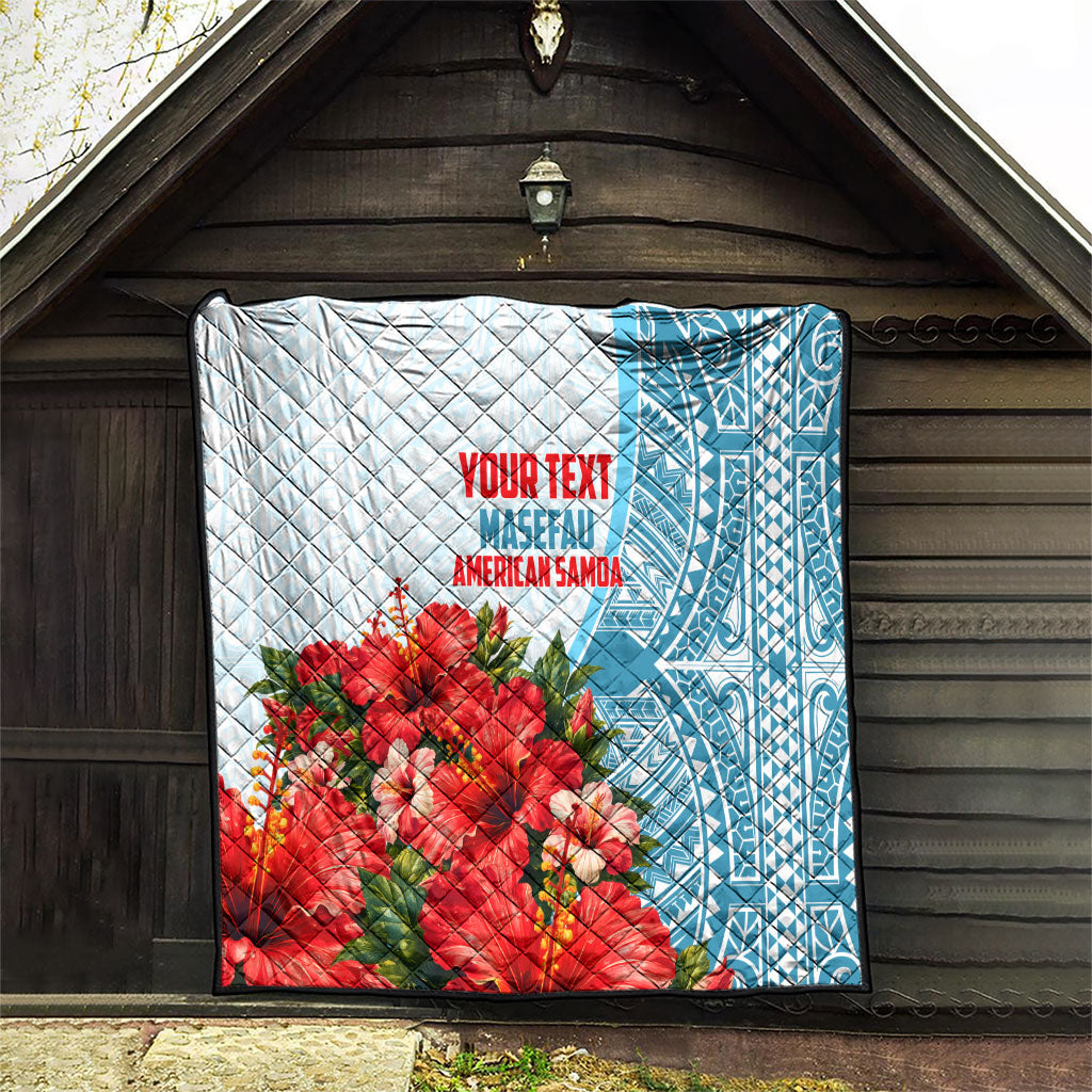 Personalized American Samoa Masefau Quilt Hibiscus Tropical Floral Whale Polynesian Tribal Pattern TS04 - Polynesian Pride