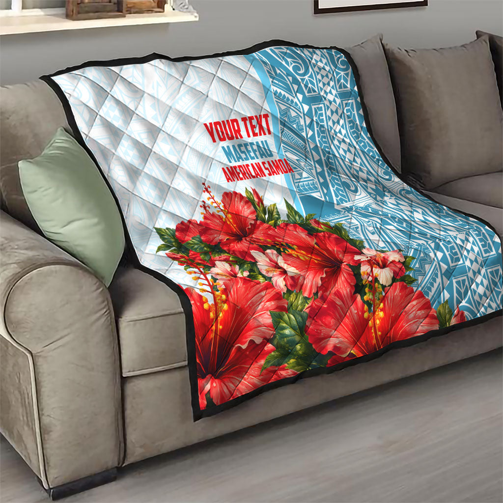 Personalized American Samoa Masefau Quilt Hibiscus Tropical Floral Whale Polynesian Tribal Pattern TS04 - Polynesian Pride