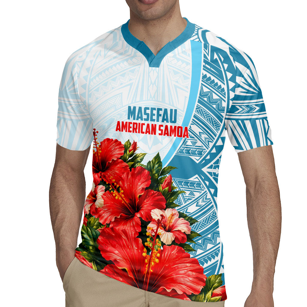 Personalized American Samoa Masefau Rugby Jersey Hibiscus Tropical Floral Whale Polynesian Tribal Pattern TS04 - Polynesian Pride