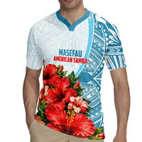 Personalized American Samoa Masefau Rugby Jersey Hibiscus Tropical Floral Whale Polynesian Tribal Pattern TS04 - Polynesian Pride