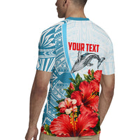 Personalized American Samoa Masefau Rugby Jersey Hibiscus Tropical Floral Whale Polynesian Tribal Pattern TS04 - Polynesian Pride