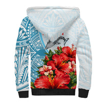 Personalized American Samoa Masefau Sherpa Hoodie Hibiscus Tropical Floral Whale Polynesian Tribal Pattern TS04 - Polynesian Pride