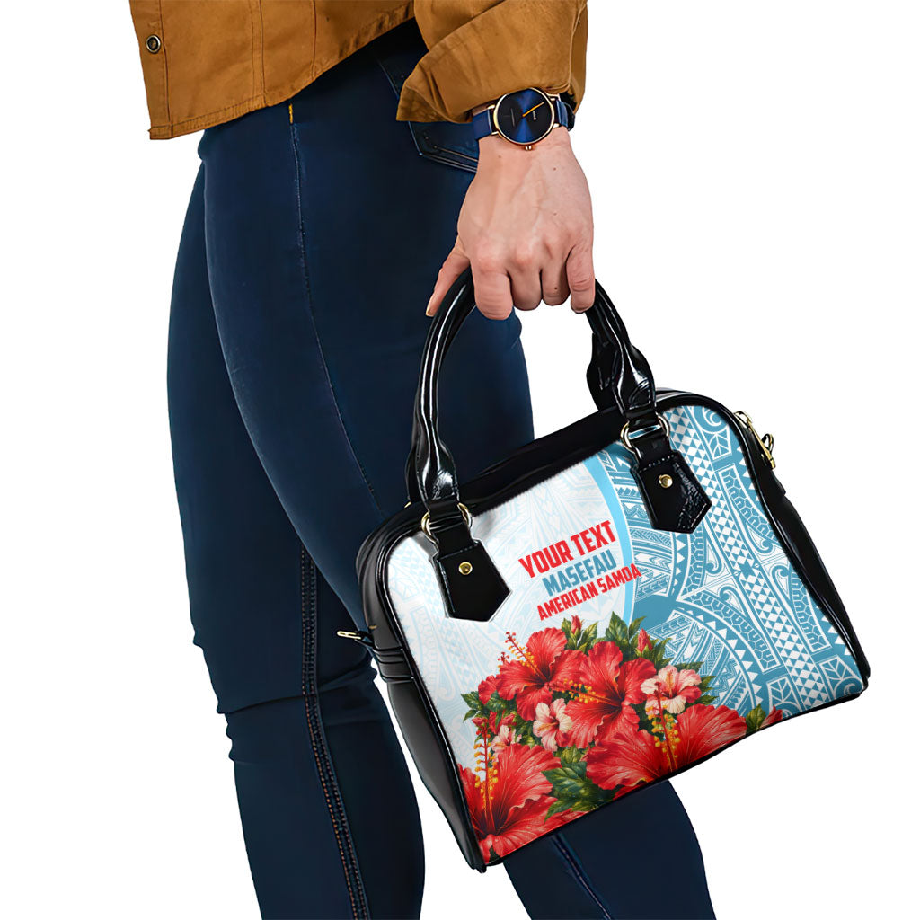 Personalized American Samoa Masefau Shoulder Handbag Hibiscus Tropical Floral Whale Polynesian Tribal Pattern TS04 - Polynesian Pride