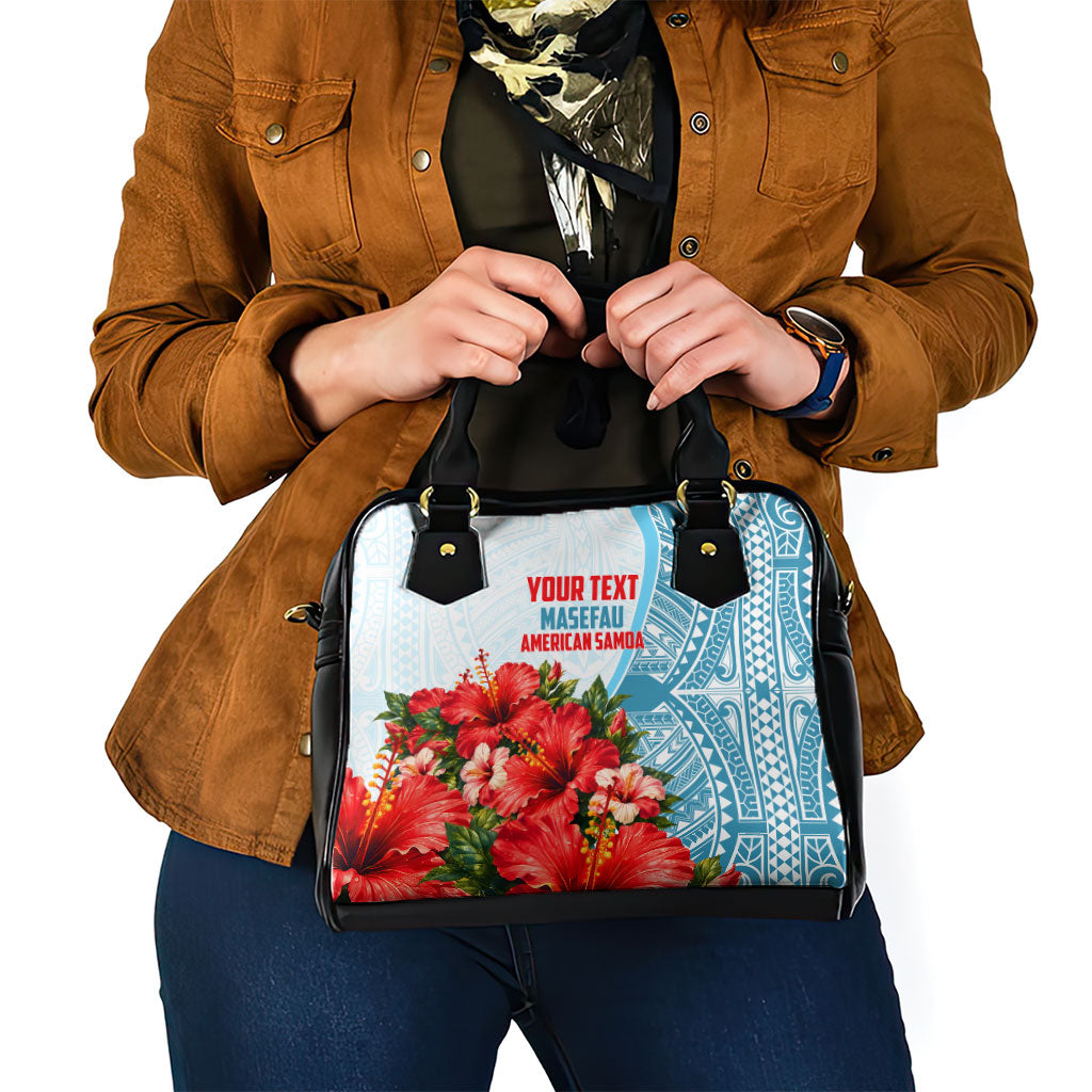 Personalized American Samoa Masefau Shoulder Handbag Hibiscus Tropical Floral Whale Polynesian Tribal Pattern TS04 - Polynesian Pride