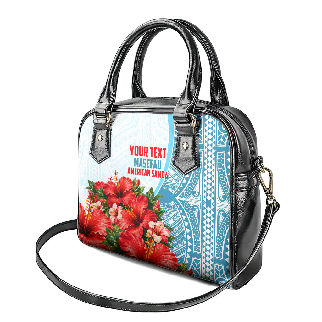 Personalized American Samoa Masefau Shoulder Handbag Hibiscus Tropical Floral Whale Polynesian Tribal Pattern TS04 - Polynesian Pride