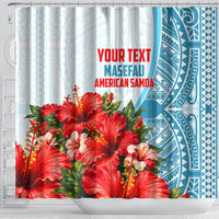 Personalized American Samoa Masefau Shower Curtain Hibiscus Tropical Floral Whale Polynesian Tribal Pattern TS04 - Polynesian Pride