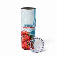 Personalized American Samoa Masefau Skinny Tumbler Hibiscus Tropical Floral Whale Polynesian Tribal Pattern TS04 - Polynesian Pride