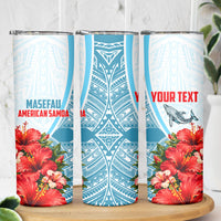 Personalized American Samoa Masefau Skinny Tumbler Hibiscus Tropical Floral Whale Polynesian Tribal Pattern TS04 - Polynesian Pride