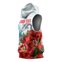 Personalized American Samoa Masefau Sleeveless Hoodie Hibiscus Tropical Floral Whale Polynesian Tribal Pattern TS04 - Polynesian Pride