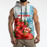Personalized American Samoa Masefau Sleeveless Hoodie Hibiscus Tropical Floral Whale Polynesian Tribal Pattern TS04 - Polynesian Pride