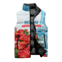Personalized American Samoa Masefau Sleeveless Puffer Jacket Hibiscus Tropical Floral Whale Polynesian Tribal Pattern TS04 - Polynesian Pride